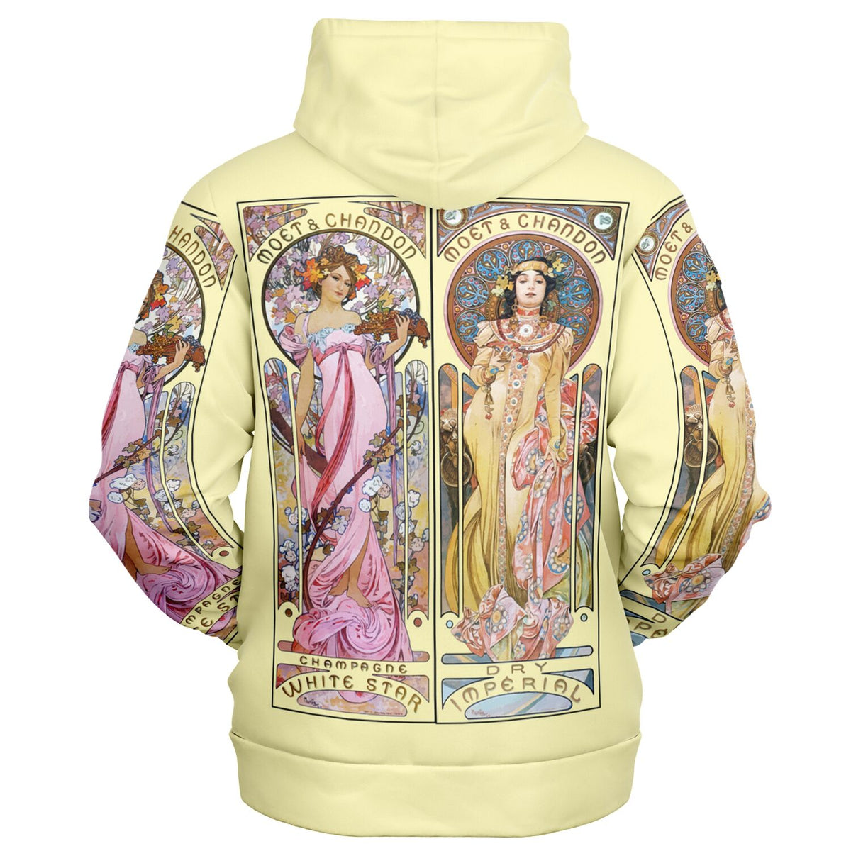 Zip-Up Hoodie Alphonse Mucha&#39;s Art Nouveau Moet &amp; Chandon Art
