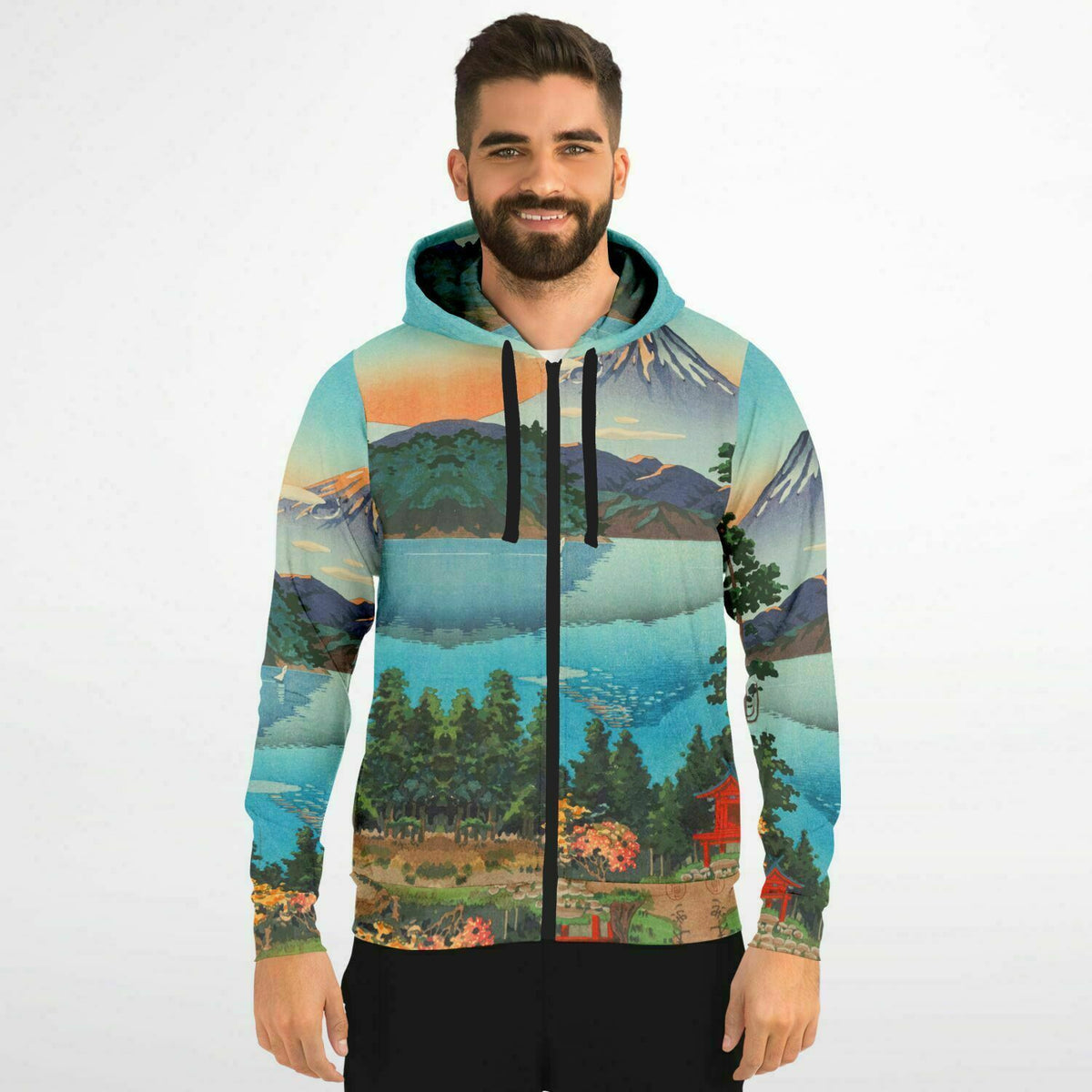 Vintage Art Zip-Up Hoodie - AOP