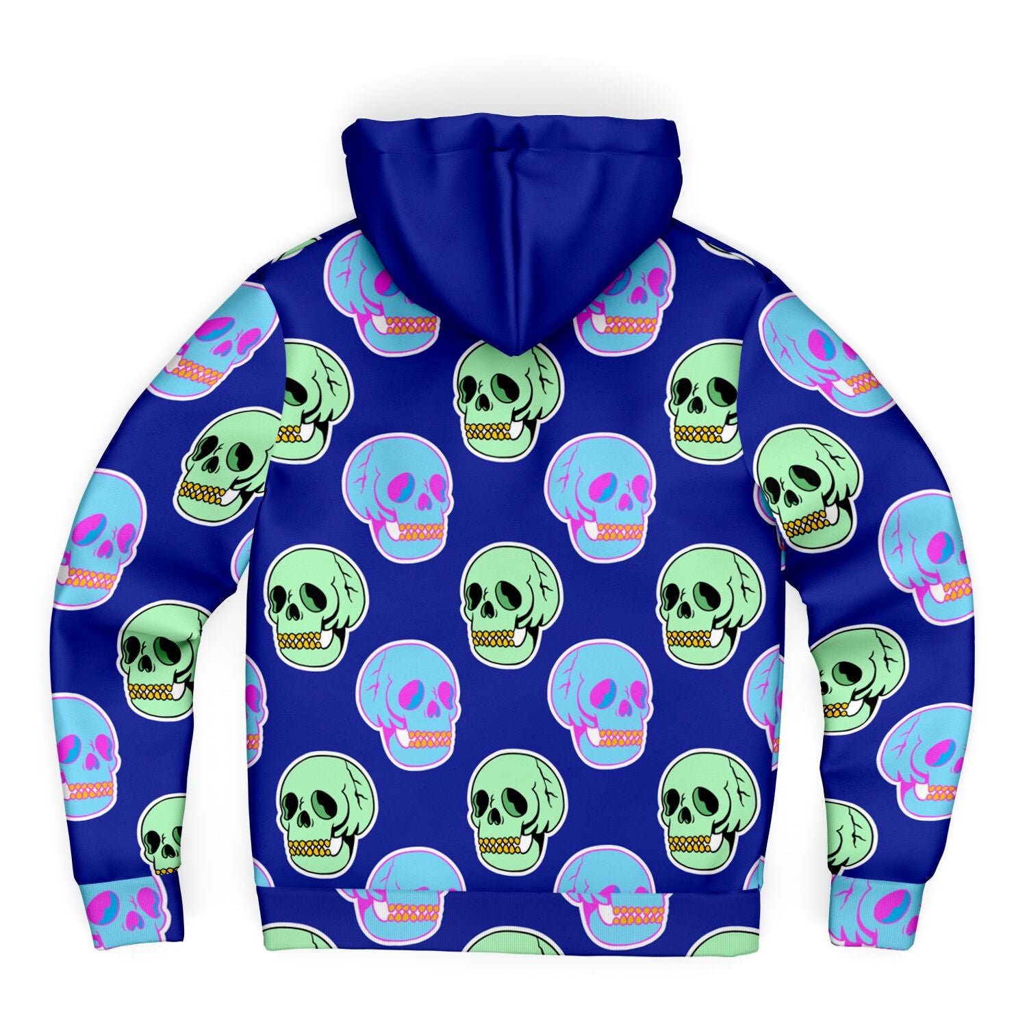 Microfleece Zip Hoodie Y2K Retro Skull