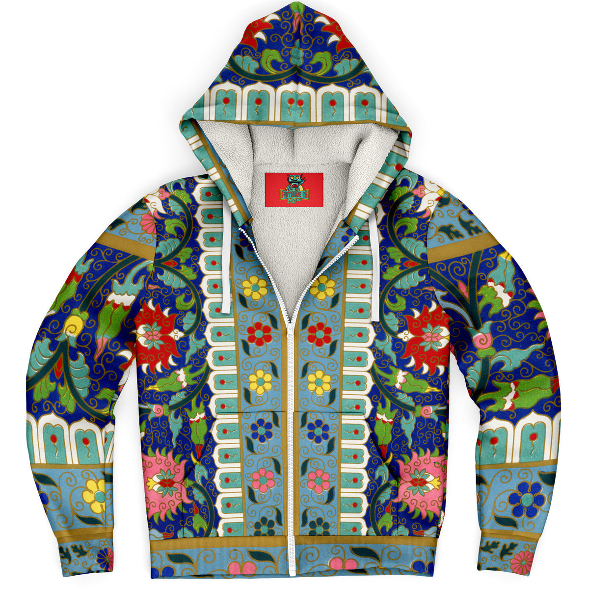 Art Nouveau Microfleece Zip Up Hoodie