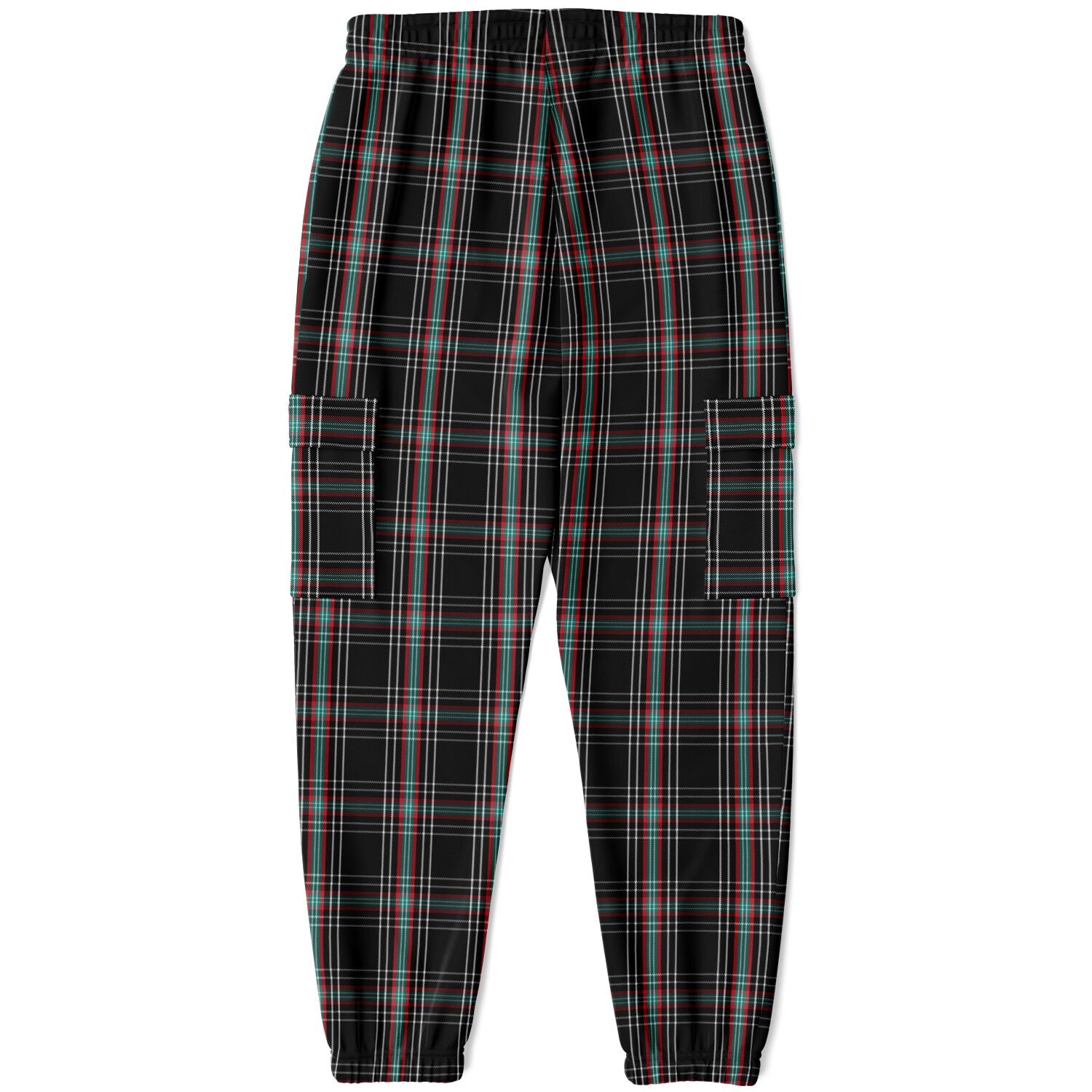 Schwarze karierte sportliche Cargo-Jogginghose – AOP 