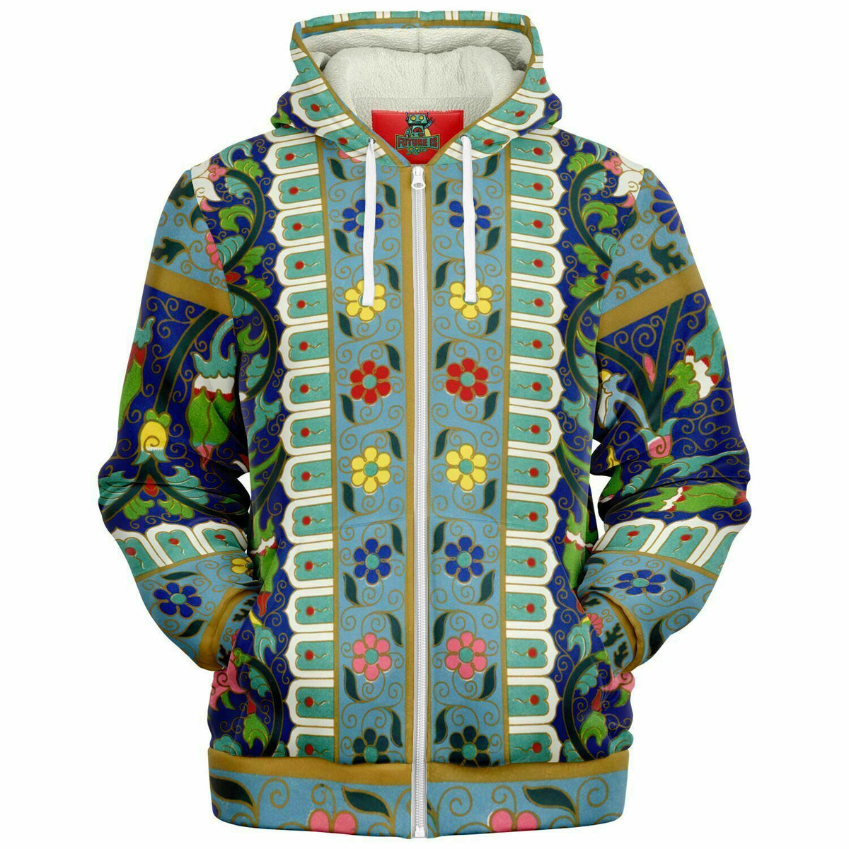 Art Nouveau Microfleece Zip Up Hoodie