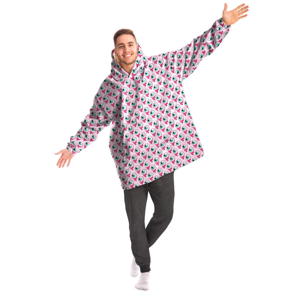 Tragbare Decke mit Kapuze „Eyeballs“ 