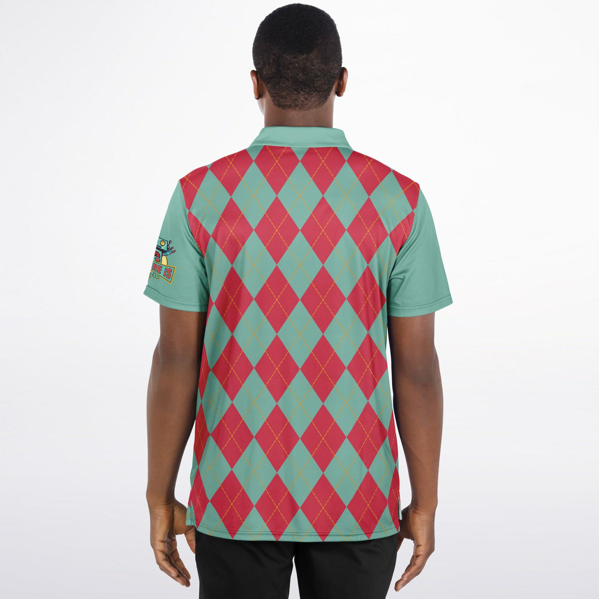 Performance Golf Polo - Retro Teal Argyle