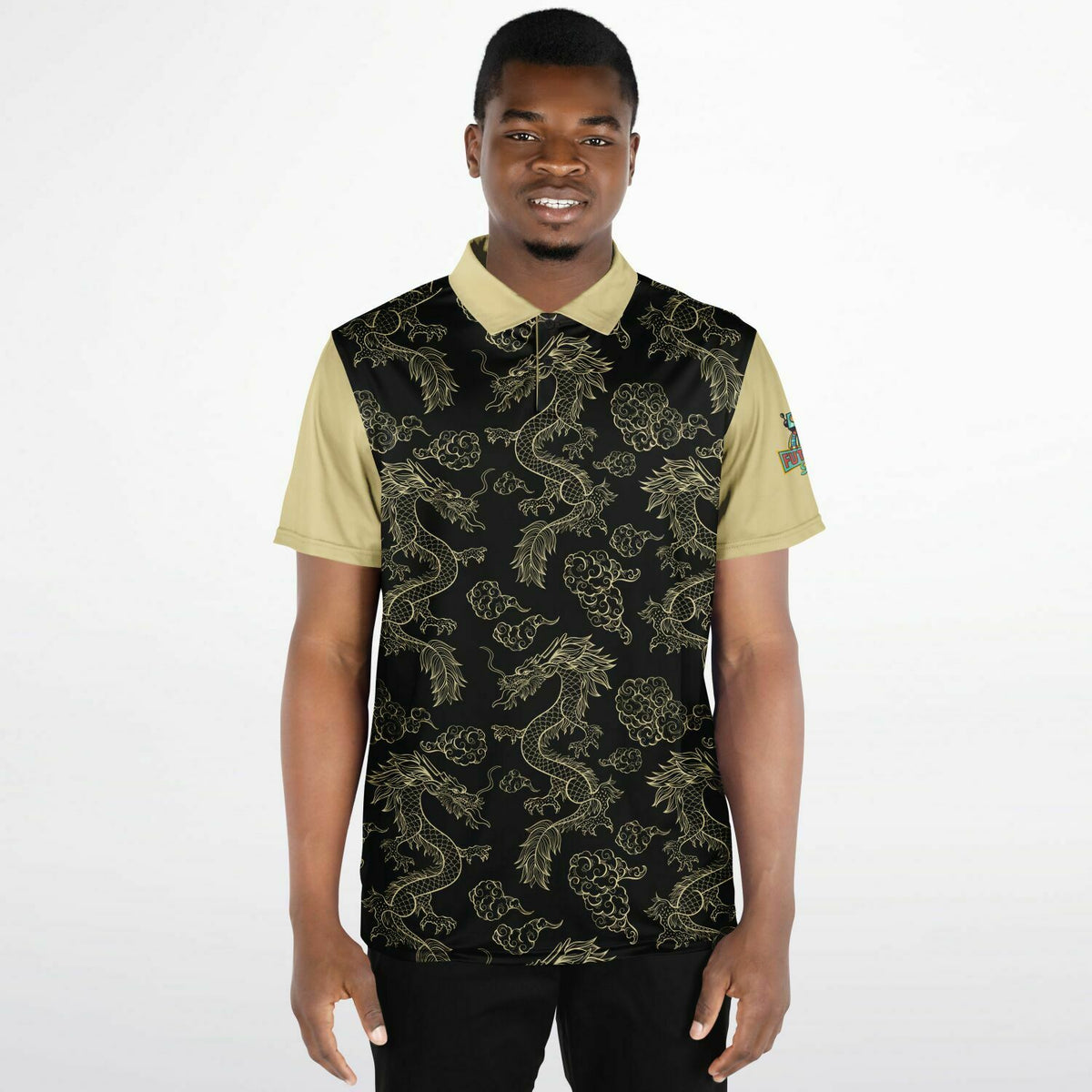 Golden Dragon Performance Golf Polo, Sweat Wicking