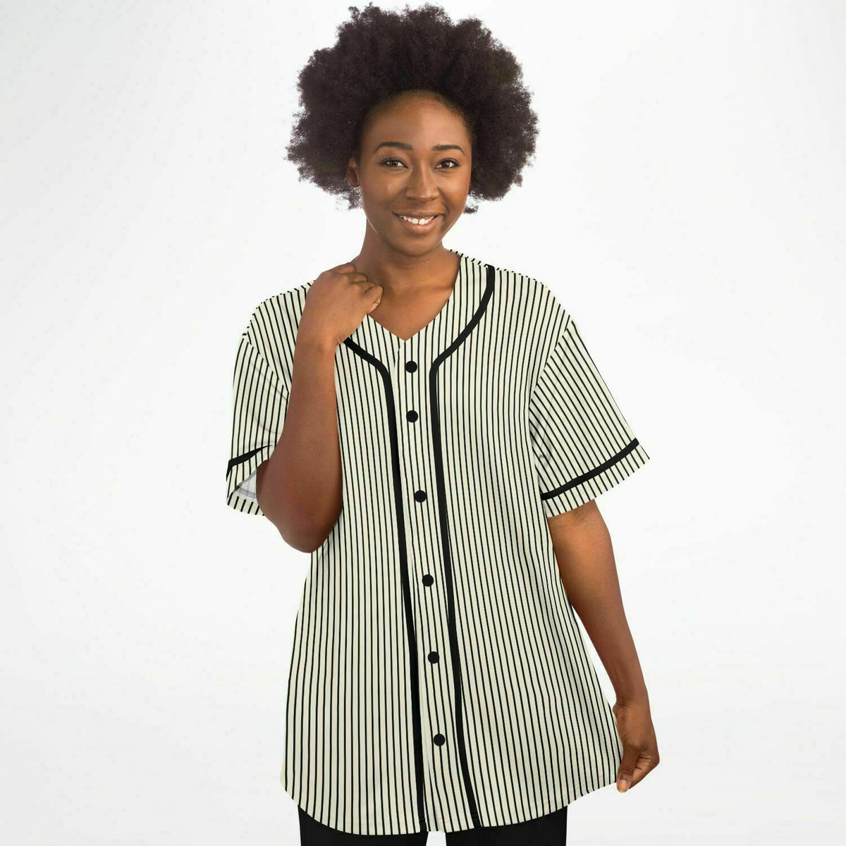 Retro Style Baseball Jersey, striped jersey