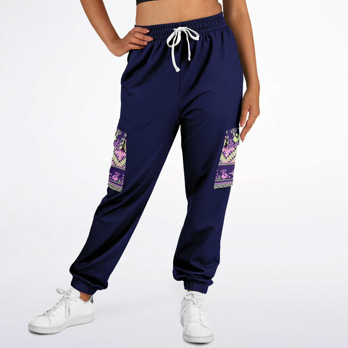 Cargo Sweatpants - AOP Purple Nordic Pockets