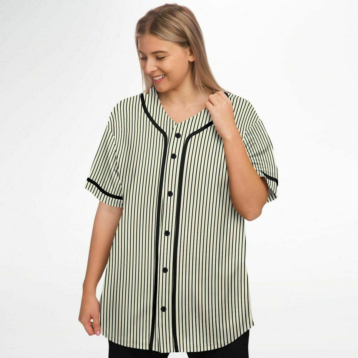 Retro Style Baseball Jersey, striped jersey