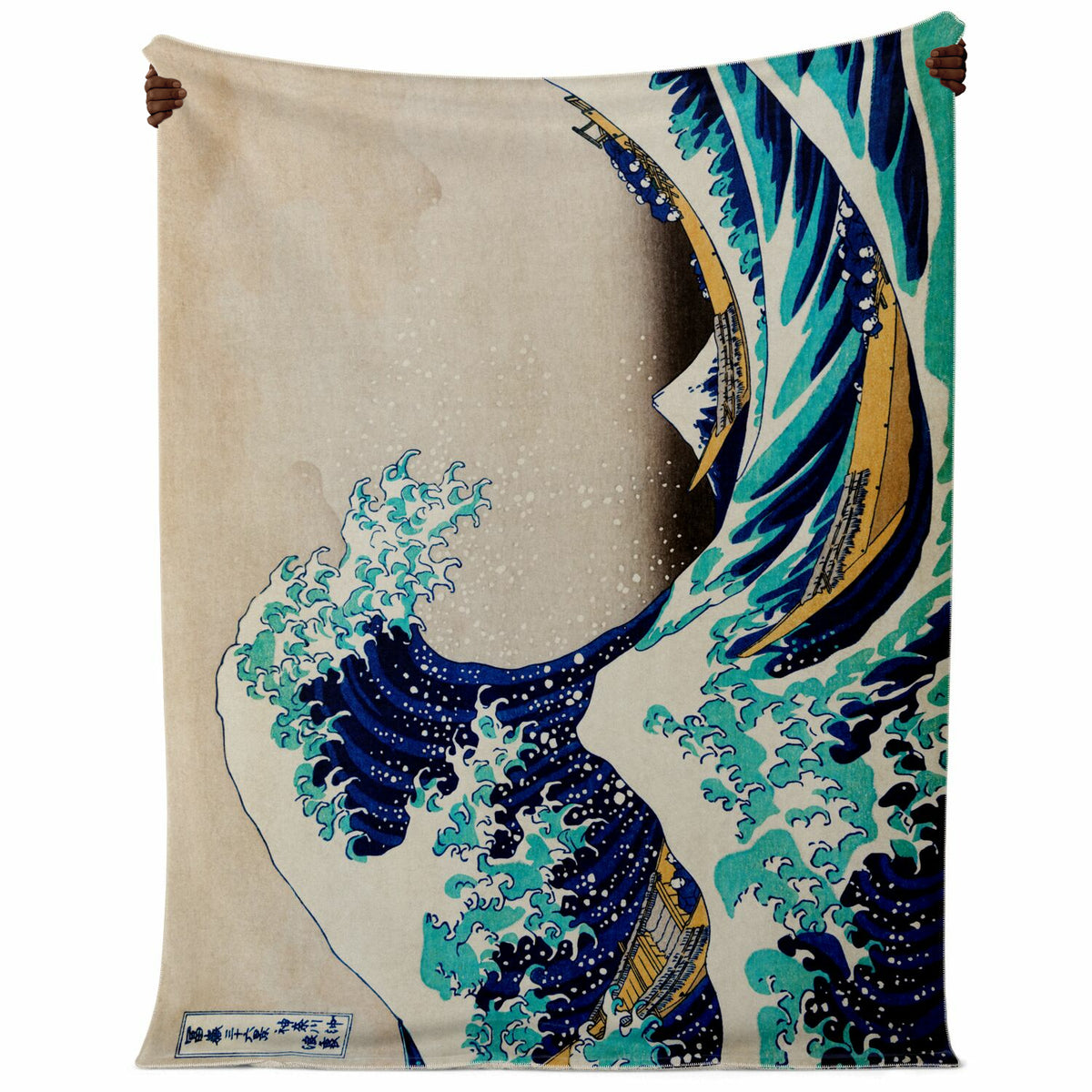 Great Wave Off Kanagawa Fleece Blanket, Ukiyo-e Art Blanket