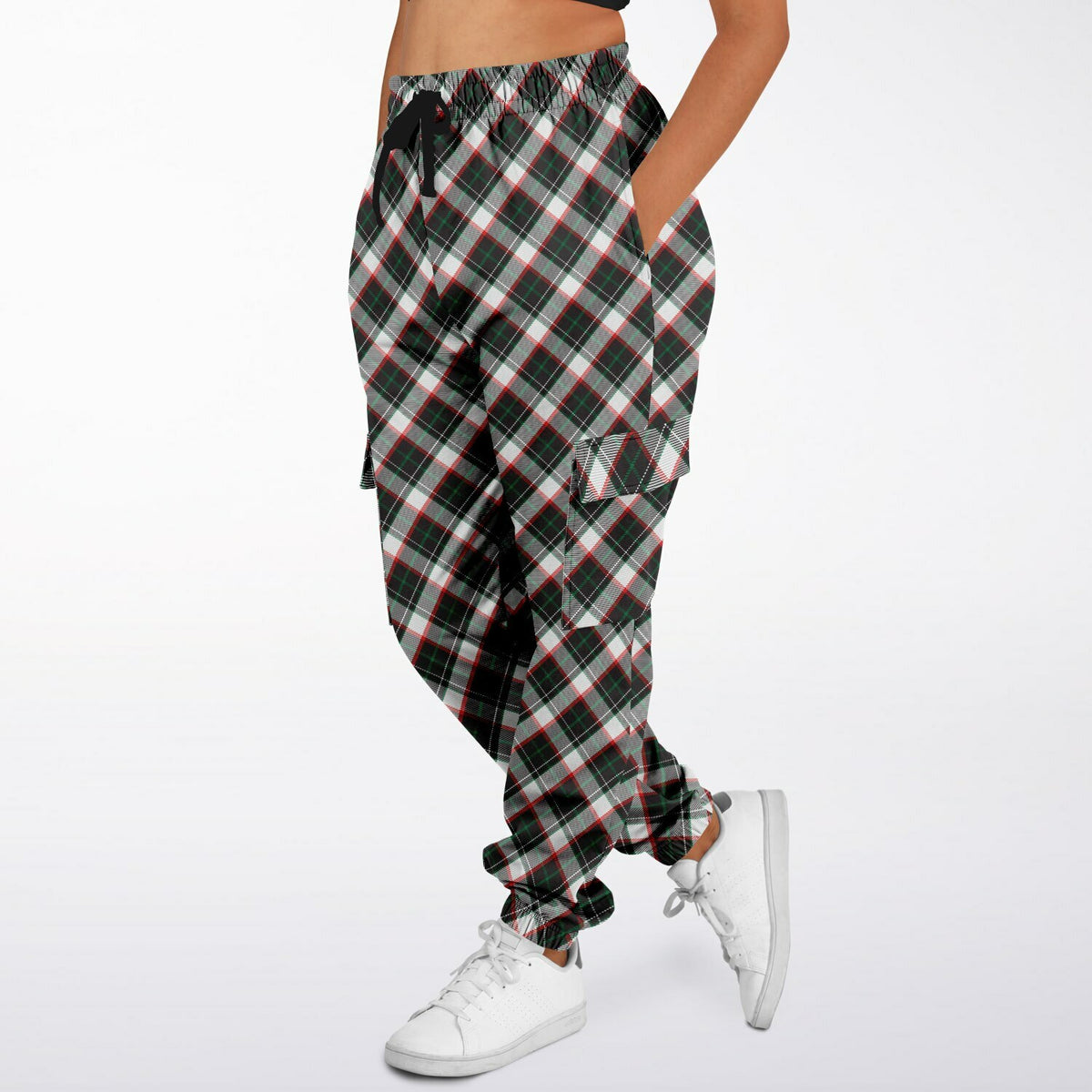 90s style Plaid Cargo Joggers