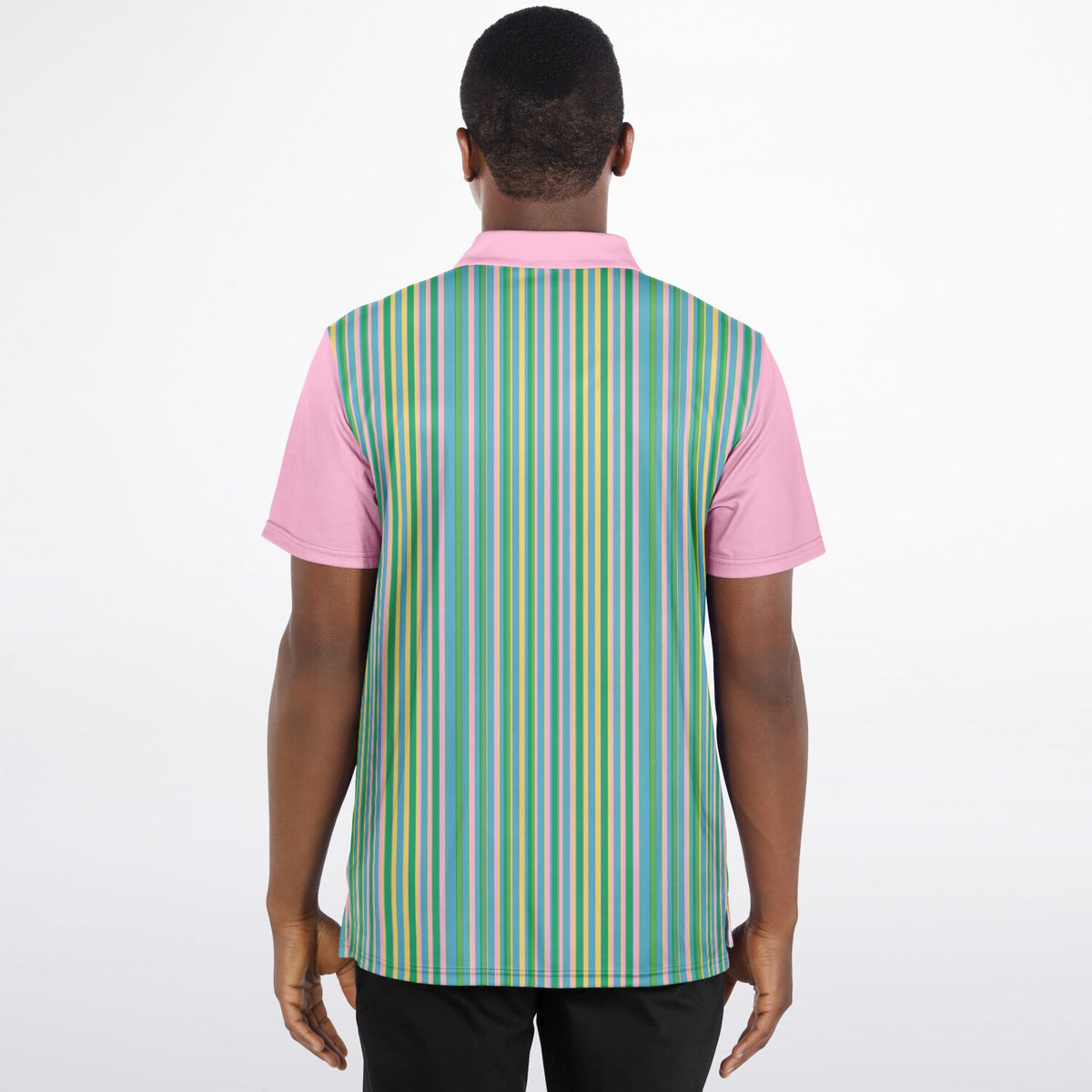 Performance Golf Polo Retro Pastel Pinstripe