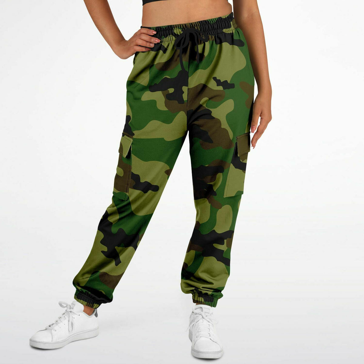 Green Camo Cargo Sweatpants
