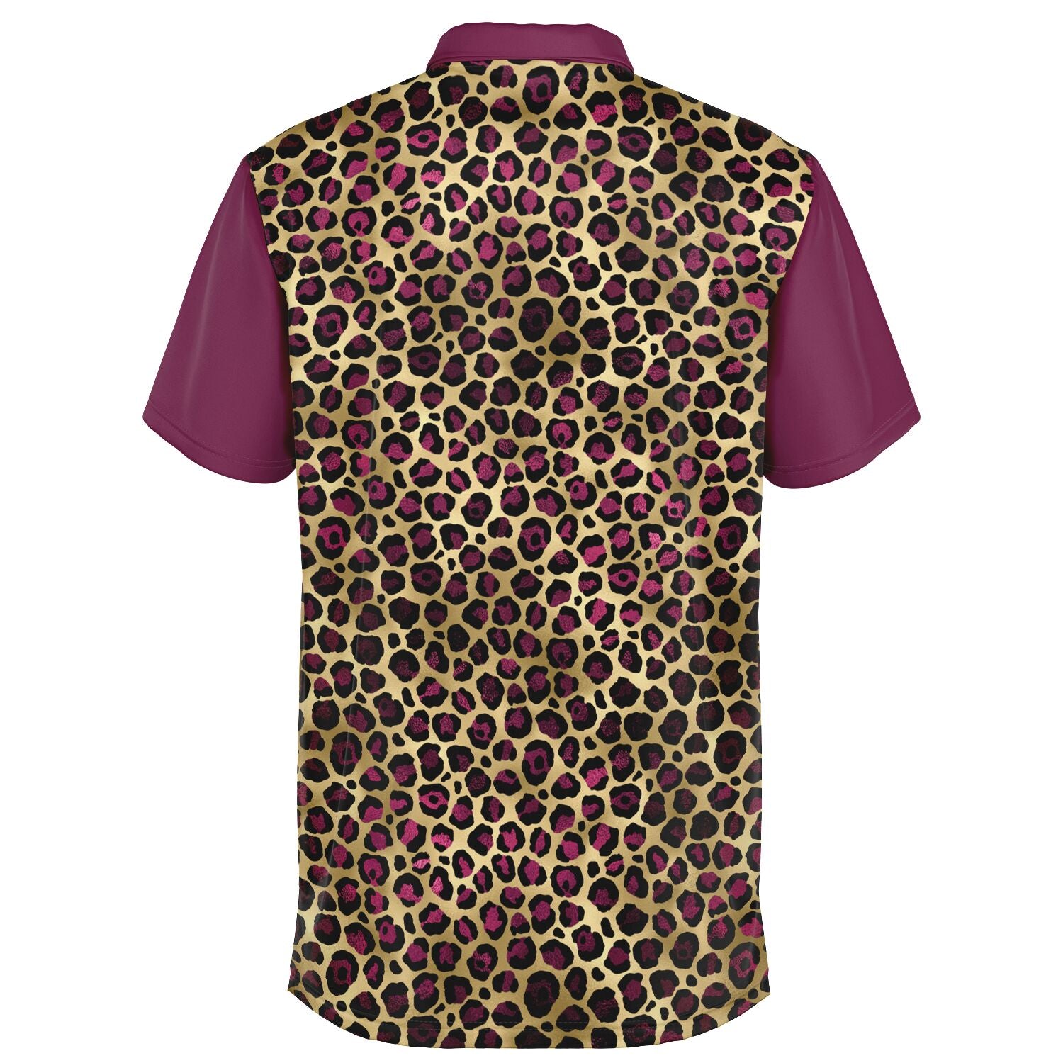 Ruby Leopard Printed Performance Golf Polo: Elegance Meets Functionality on the Fairway