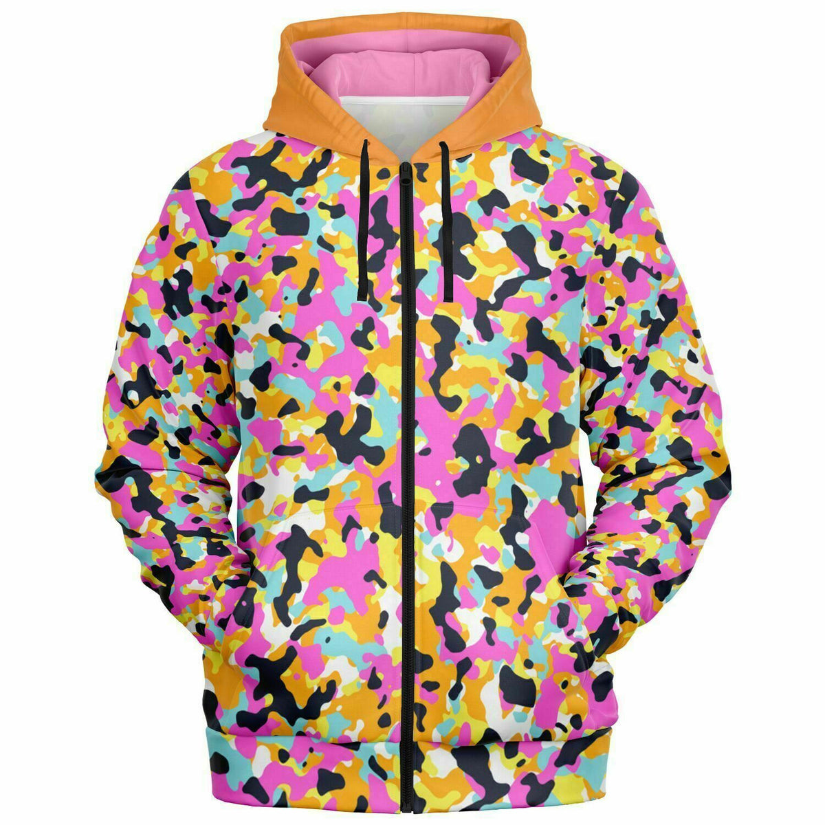 Y2K Camo Zip-Up Hoodie
