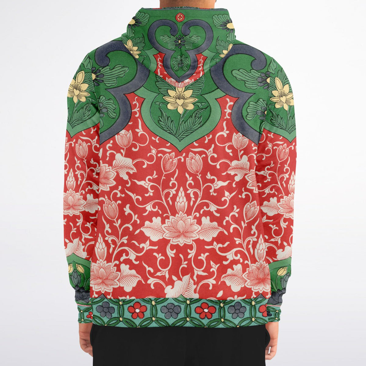 Art Nouveau Zip Hoodie With Vintage Artwork by Owen Jones