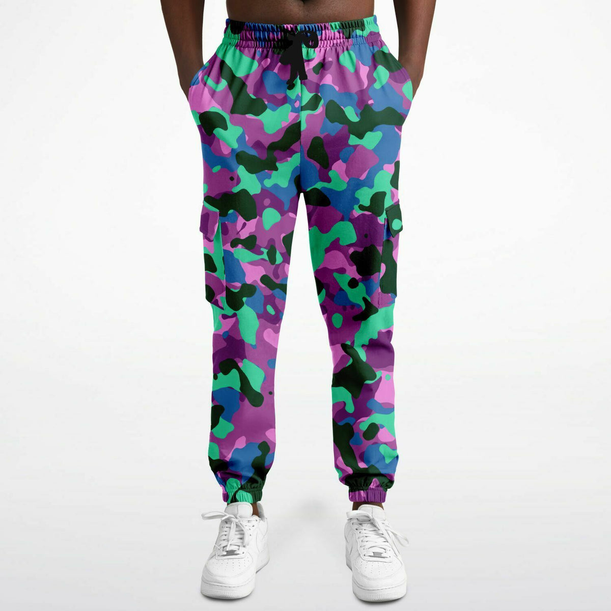 Camouflage-Cargo-Jogginghose aus Poly-Baumwolle – AOP 