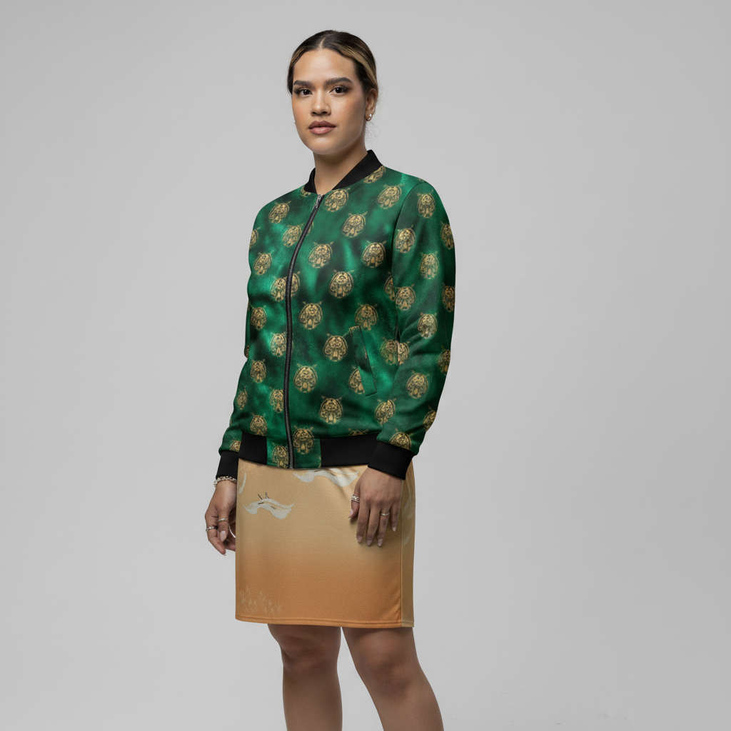 Gold and Emerald Tiger Bomber Jacket