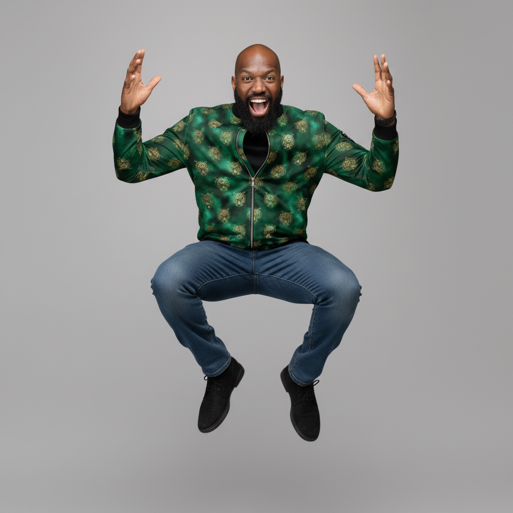 Gold and Emerald Tiger Bomber Jacket