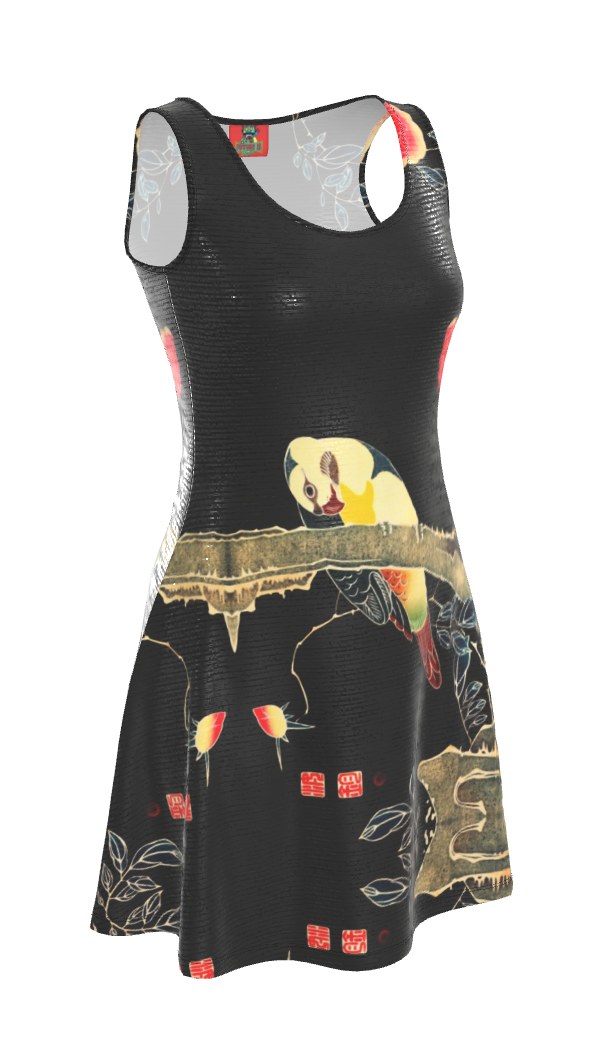 Skater Dress With Ukiyo-e Japanese Art - Plus Sizes Available