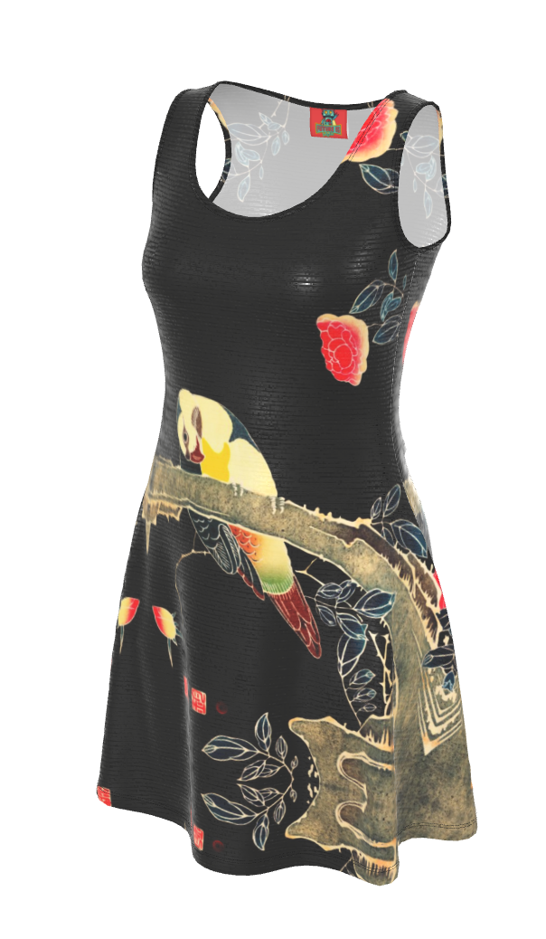 Skater Dress With Ukiyo-e Japanese Art - Plus Sizes Available