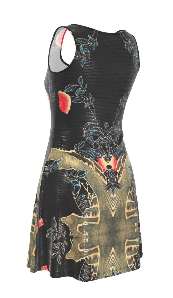 Skater Dress With Ukiyo-e Japanese Art - Plus Sizes Available