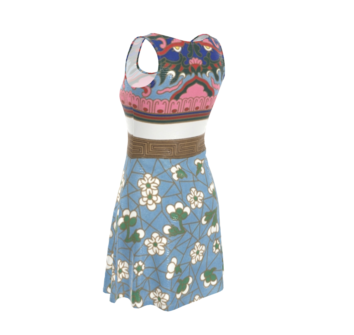Art Nouveau Skater Dress with Vintage Art Print