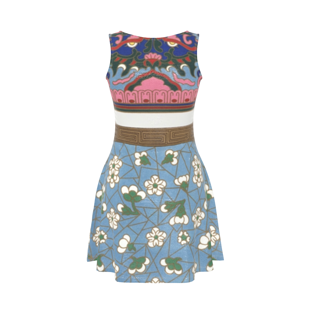Art Nouveau Skater Dress with Vintage Art Print