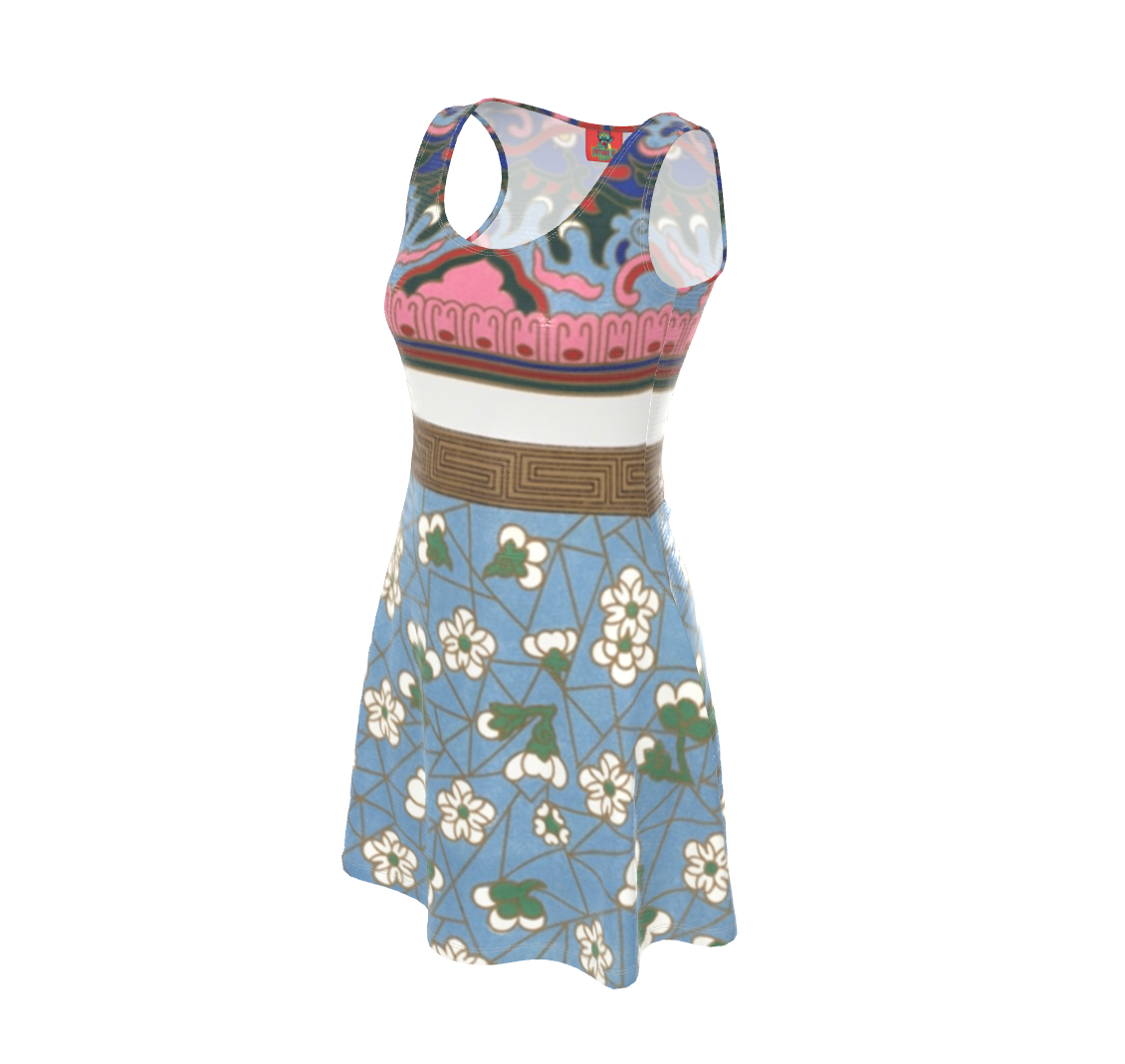 Art Nouveau Skater Dress with Vintage Art Print