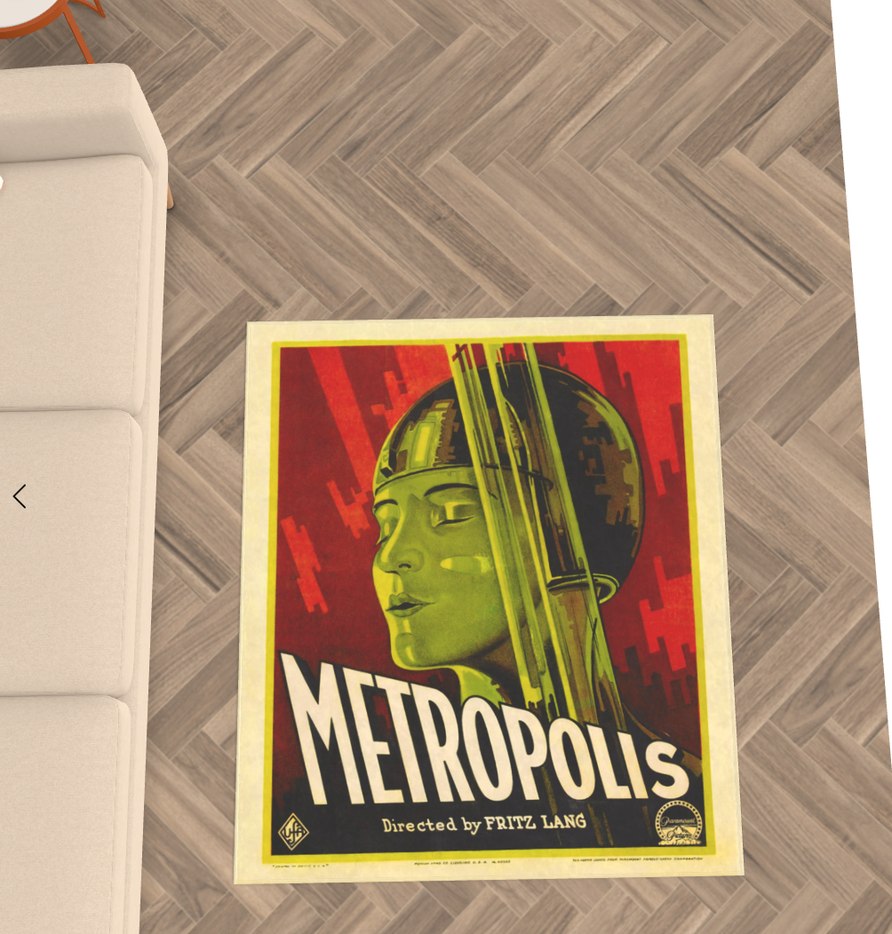 Classic Art Deco Sci Fi &quot;Metropolis&quot; Velvet Shimmer Rug
