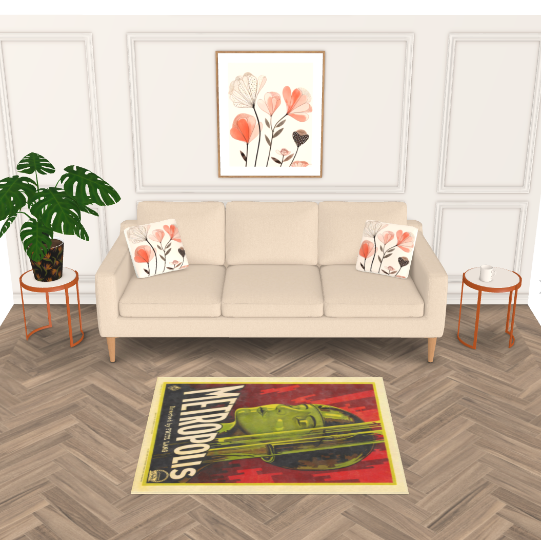 Classic Art Deco Sci Fi &quot;Metropolis&quot; Velvet Shimmer Rug