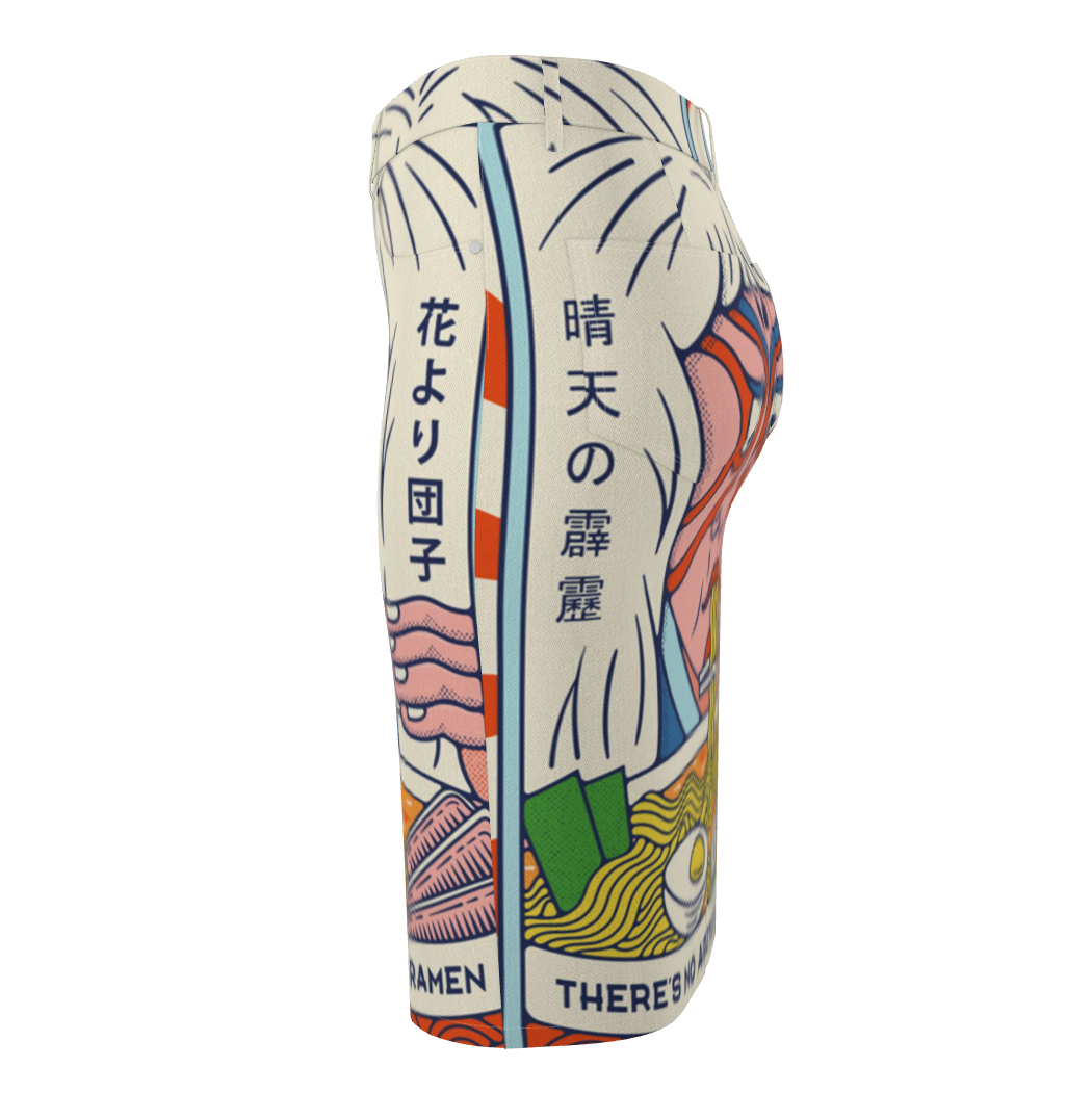 Denim Midi Skirt Kabuki Ramen