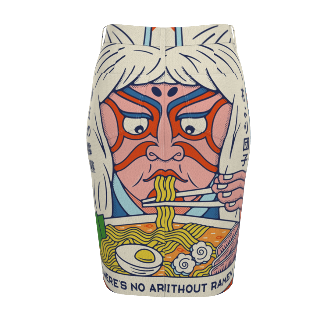 Denim Midi Skirt Kabuki Ramen