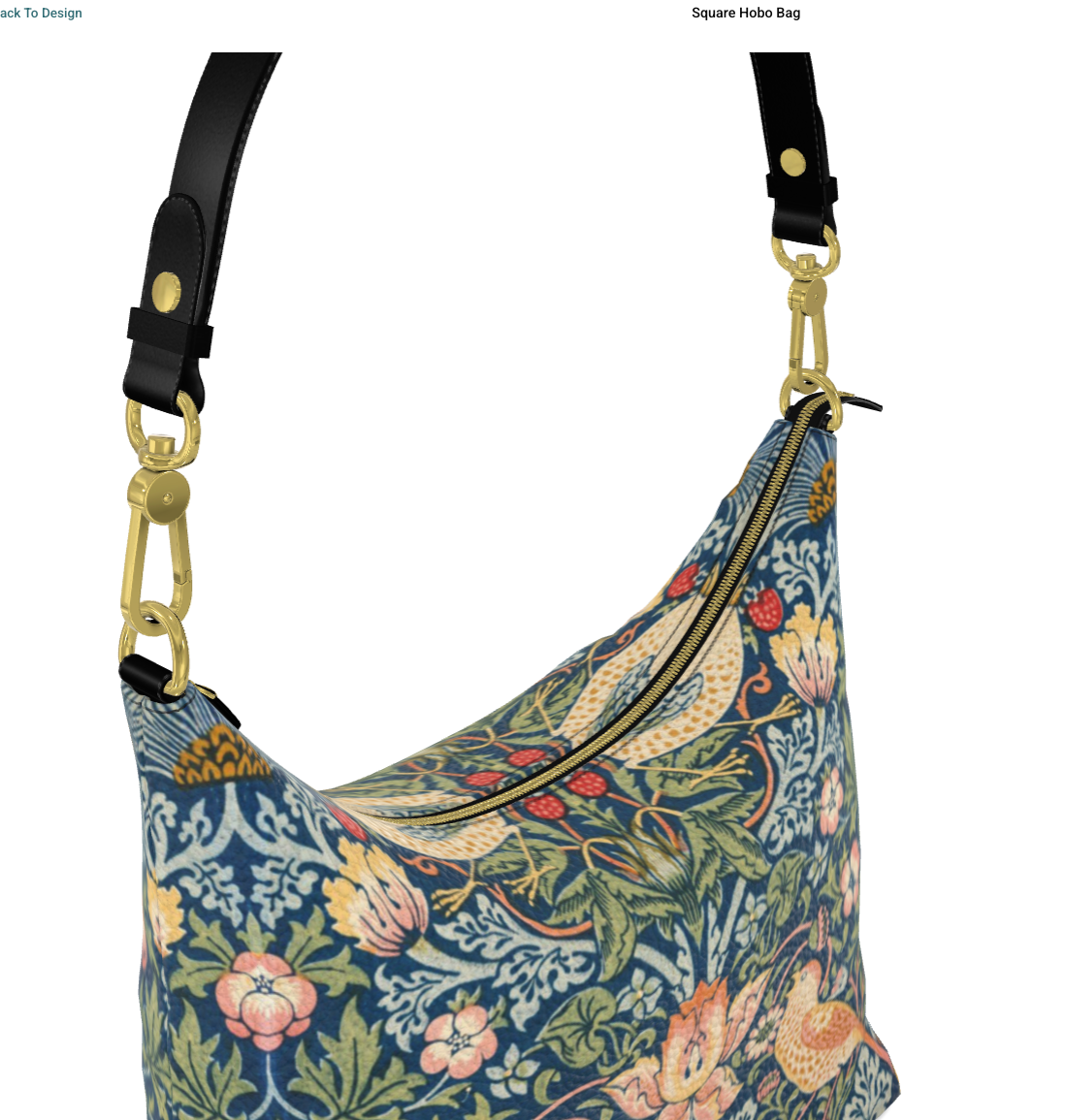 Handmade Leather Shoulder Bag &#39;The Strawberry Thieves&#39;