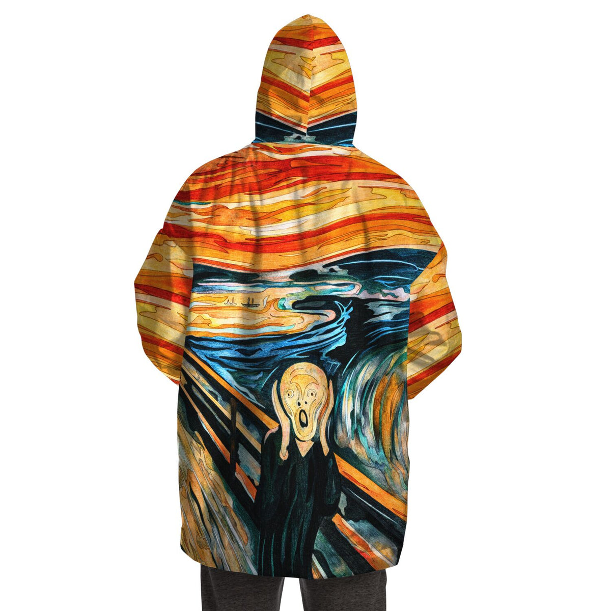 Kuschelige Kapuzendecke aus Mikrofleece, tragbar, Der Schrei 