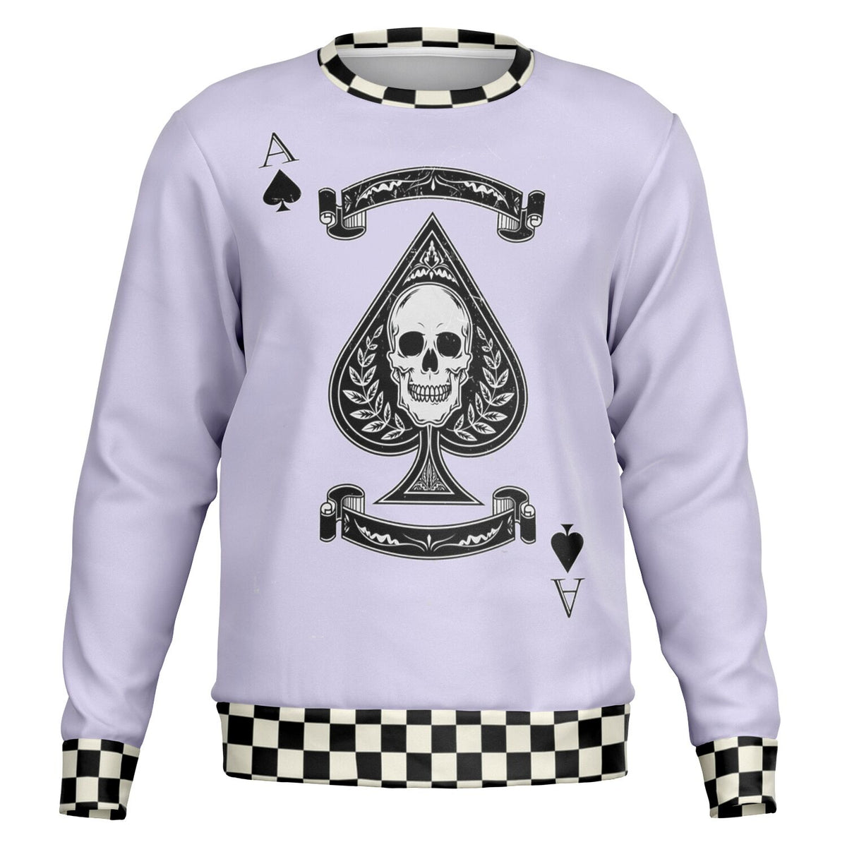 Punk Pastel Perfection: Harajuku-Inspired Ace of Spades Skull Sweatshirt