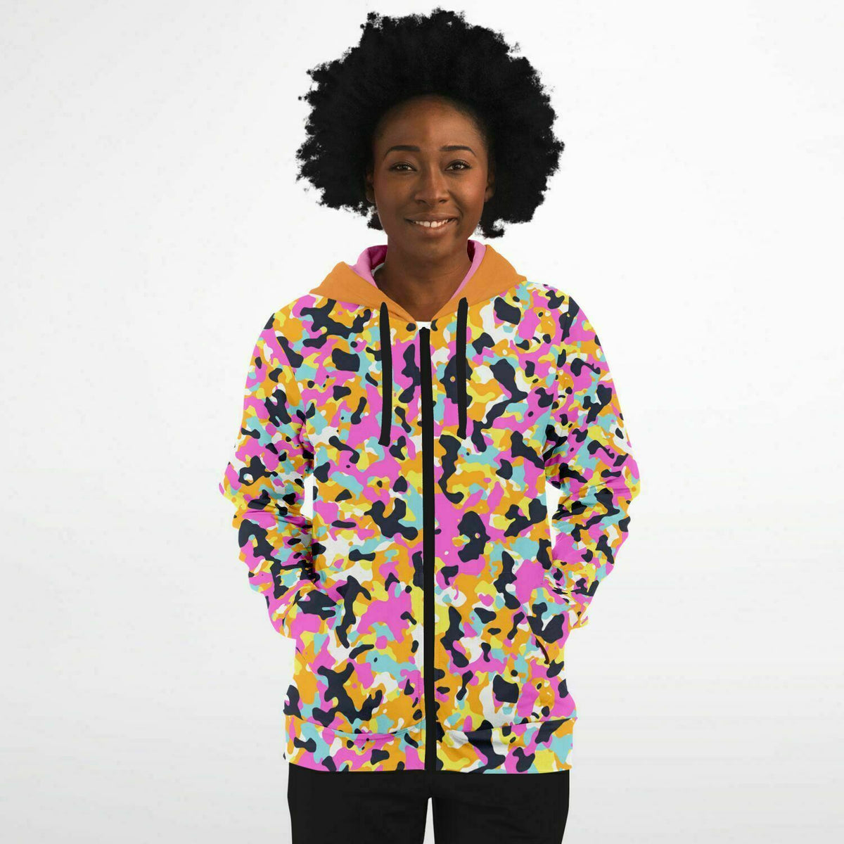 Y2K Camo Zip-Up Hoodie