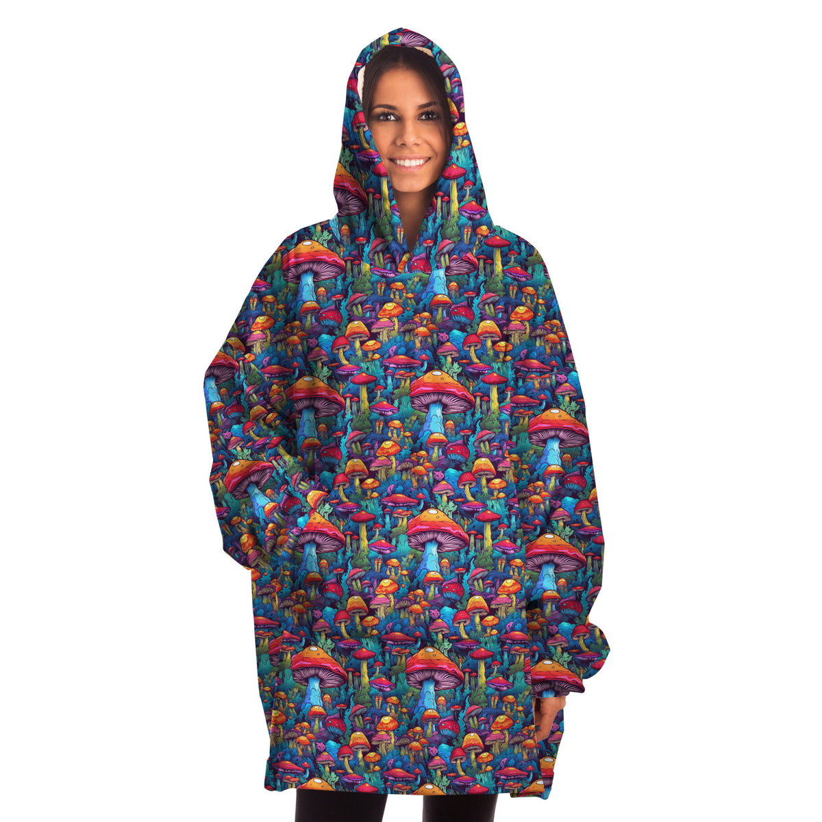 Psychedelische Pilze Snug Festival Microfleece Hoodie 