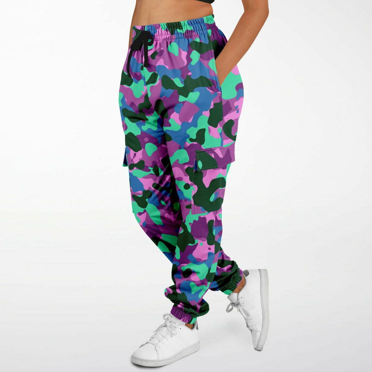 Camouflage-Cargo-Jogginghose aus Poly-Baumwolle – AOP 