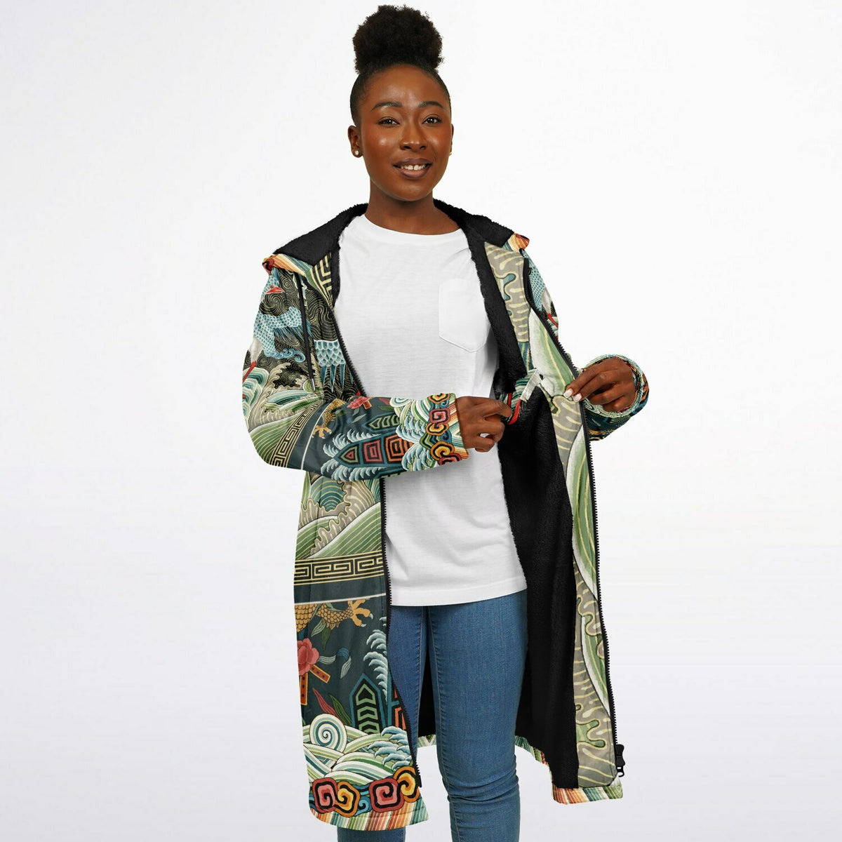 Zipper Cloak - Vintage Chinese Crane