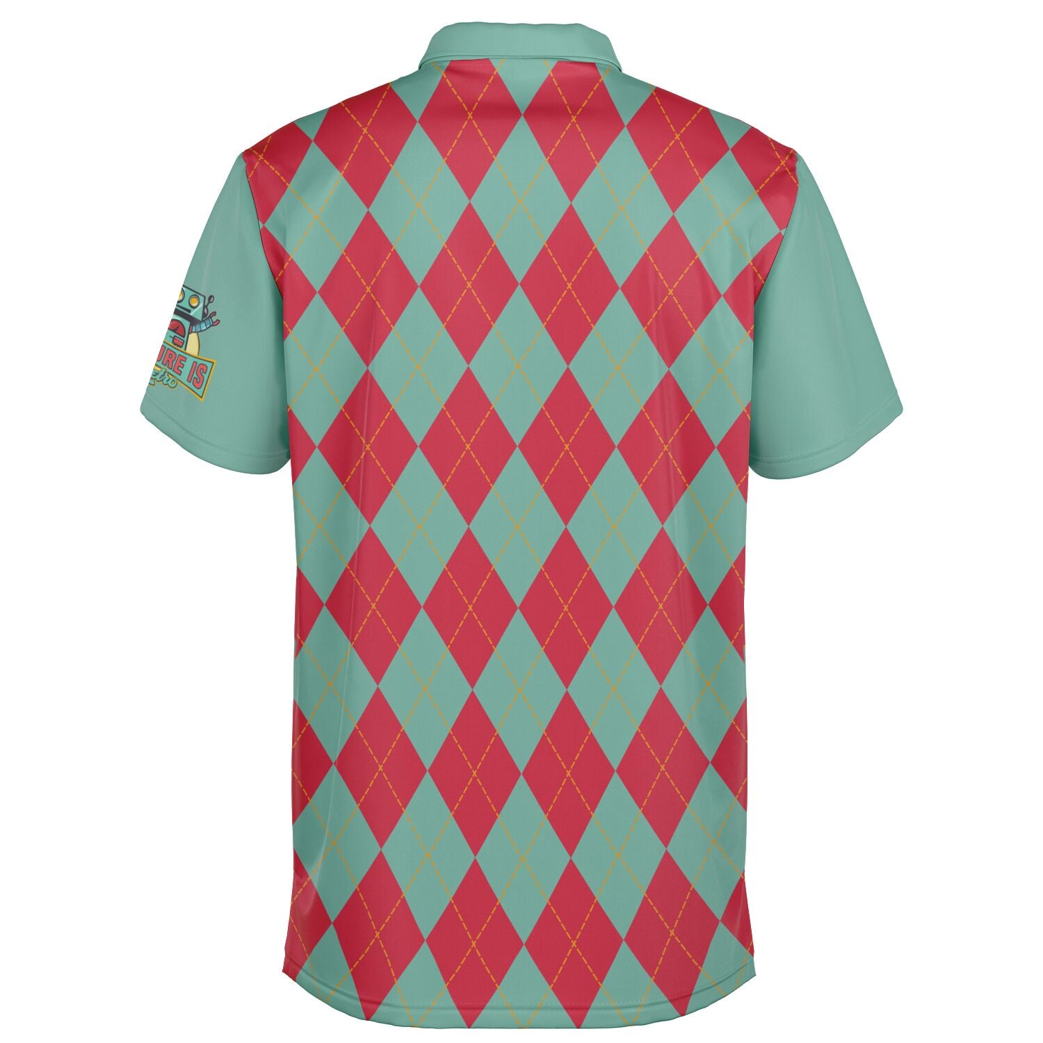 Performance Golf Polo - Retro Teal Argyle