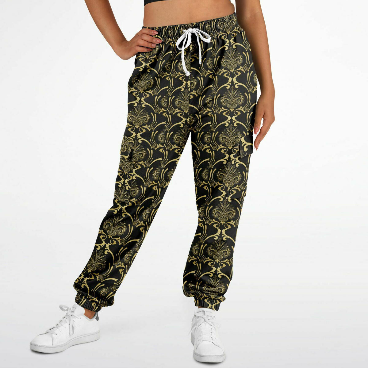 Art Deco Athletic Cargo Sweatpants - AOP