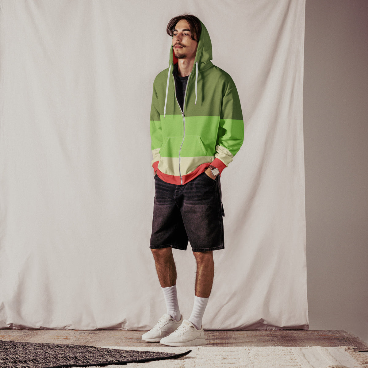 Heavy-weight Zip Hoodie Colour Block
