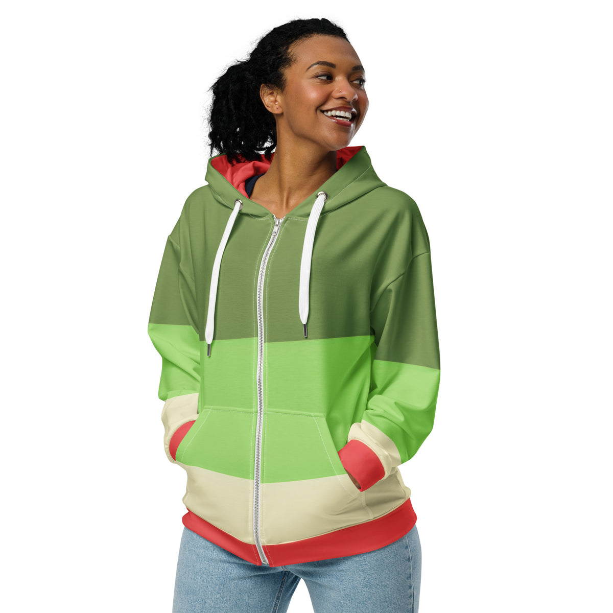 Heavy-weight Zip Hoodie Colour Block