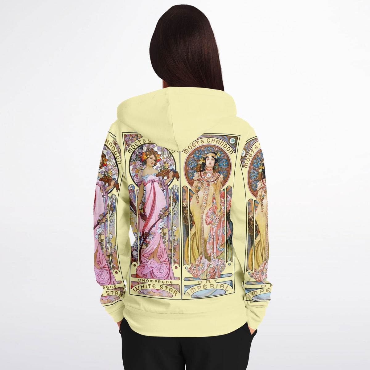 Zip-Up Hoodie Alphonse Mucha&#39;s Art Nouveau Moet &amp; Chandon Art