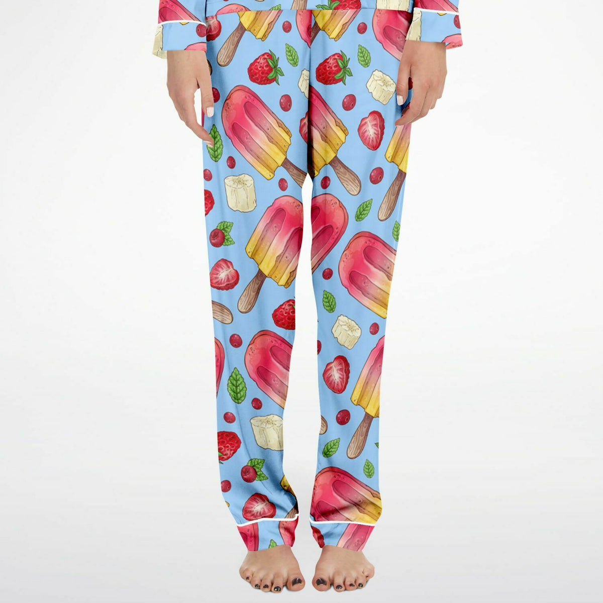 Raspberry IceCream Satin-Pyjama für Damen – AOP 