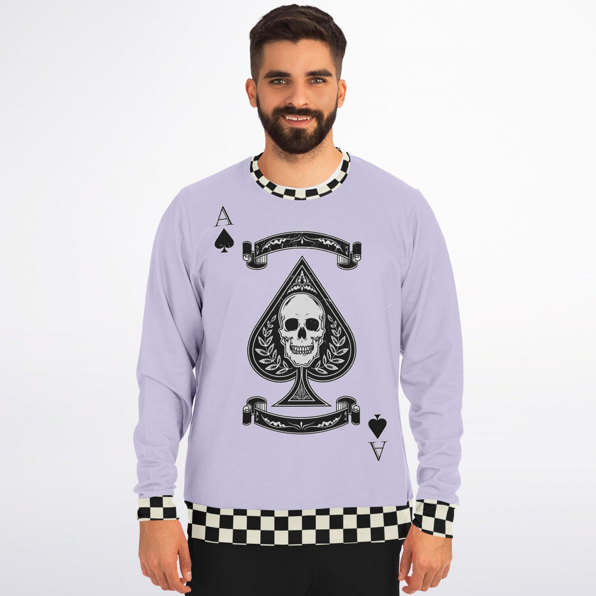 Punk Pastel Perfection: Harajuku-Inspired Ace of Spades Skull Sweatshirt