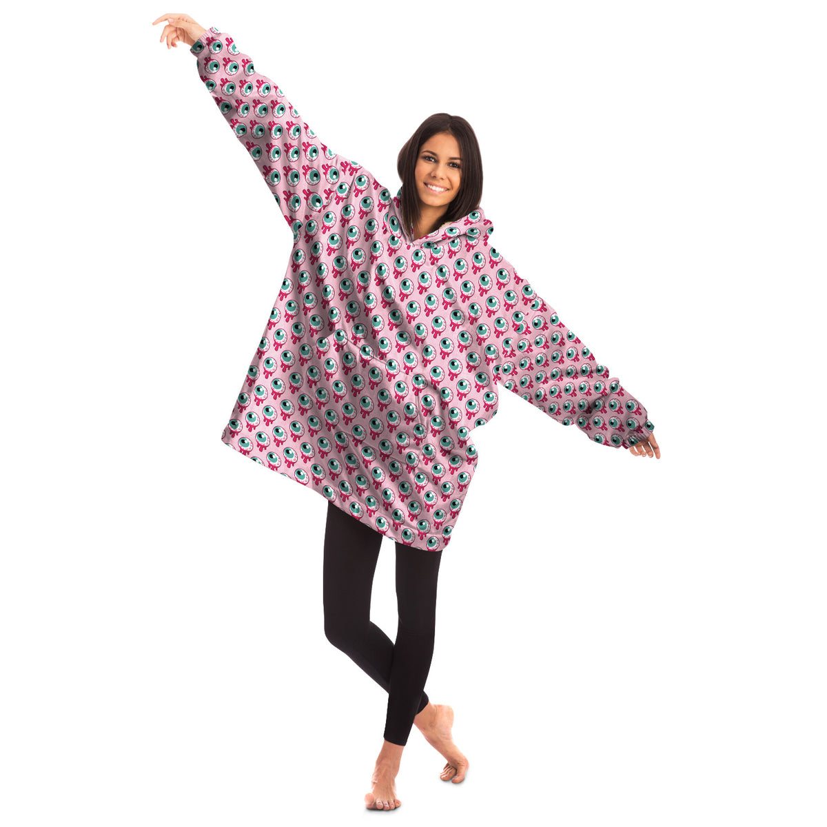 Tragbare Decke mit Kapuze „Eyeballs“ 