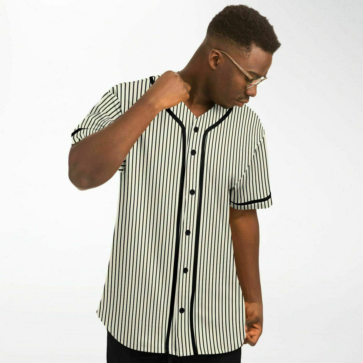 Retro Style Baseball Jersey, striped jersey
