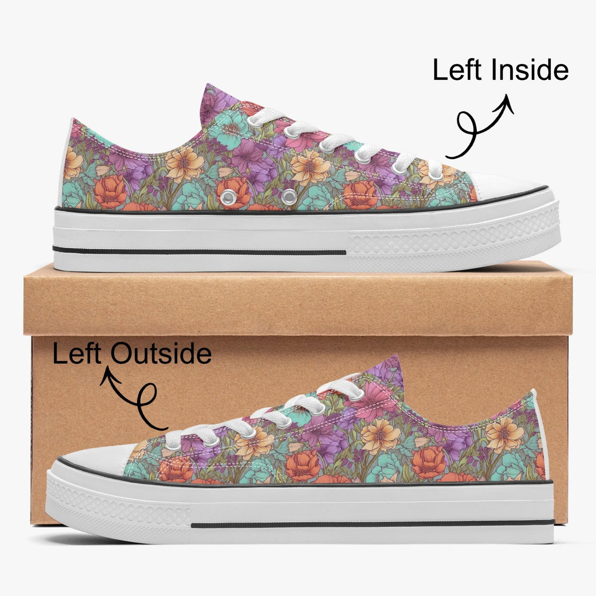 Retro Canvas Low Top Sneakers in Vintage Floral