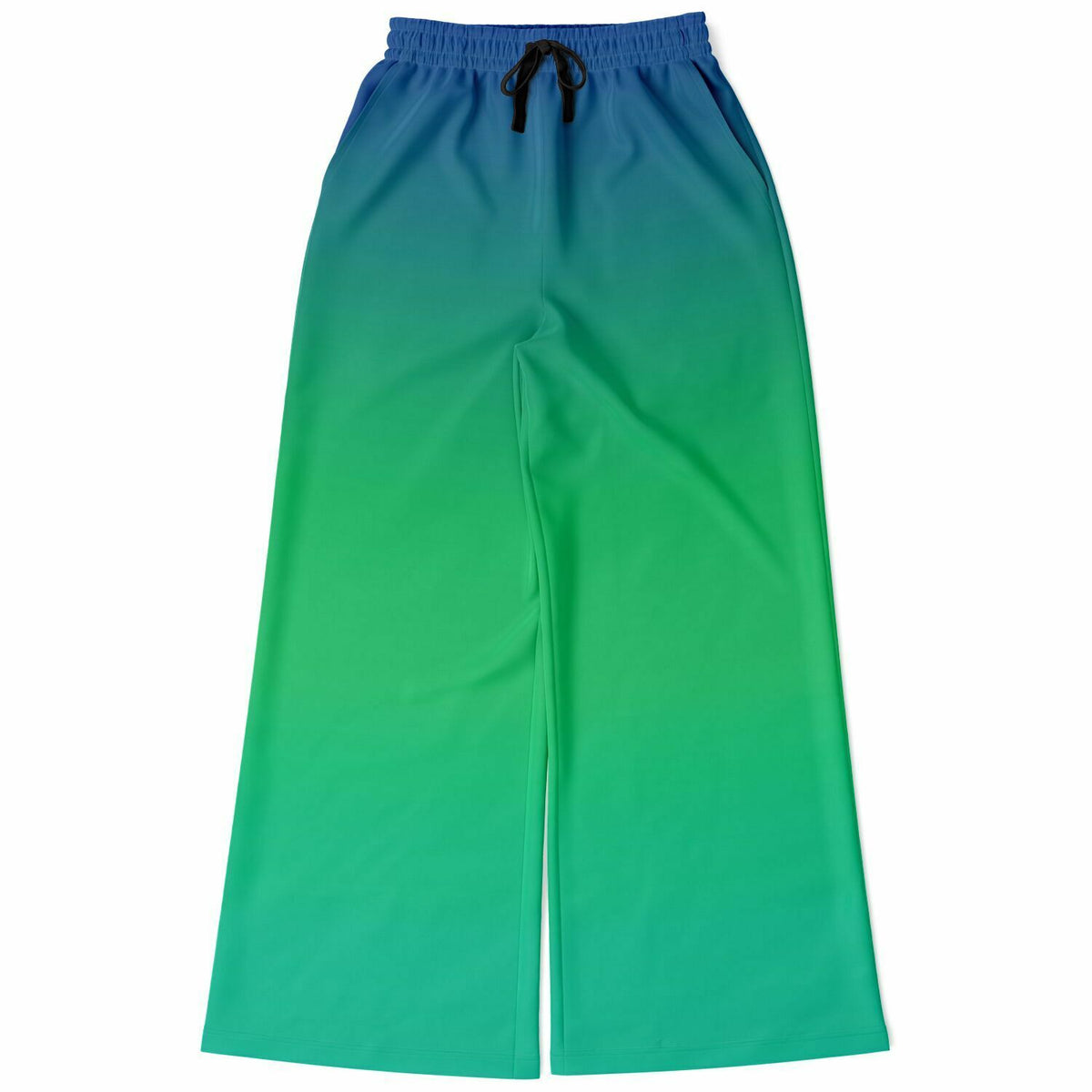 Blue green Ombre Athletic Flare Jogger Pants